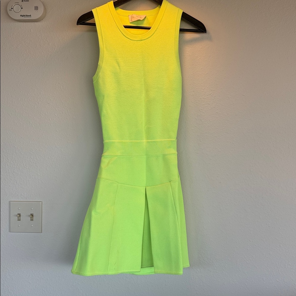 A.L.C. Bright Lime Knit Mini Dress